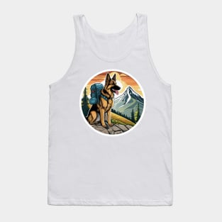 Vintage Retro Adventure Pup: Mountain Trails with German Shepherd Dog Tank Top